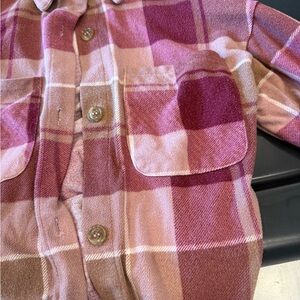 BKE Youth Plaid Shirt in Pink and Brown